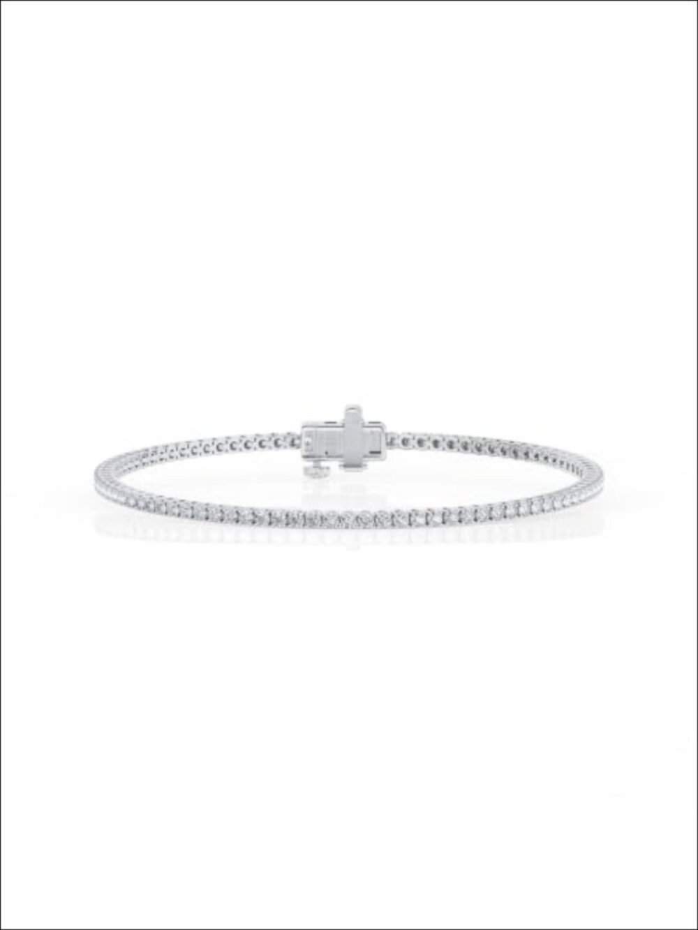 Lab Grown Diamond Tennis Bracelet in Sterling Silver 2 Cttw